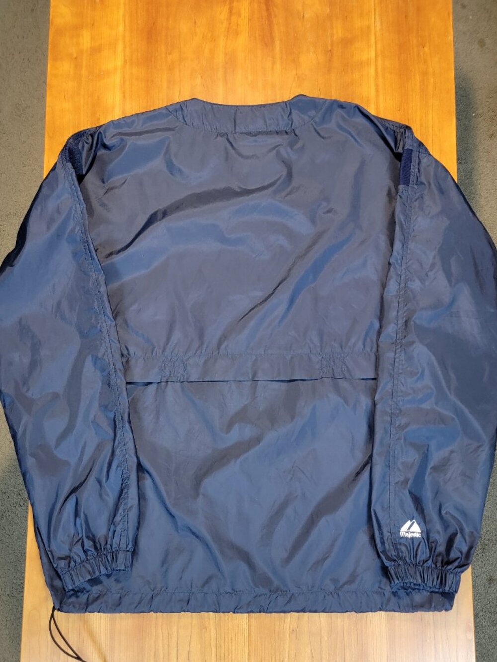 Vintage 90s MLB Navy New York Yankees Majestic Pullover Nylon Rain Jacket - M - Picture 7 of 13